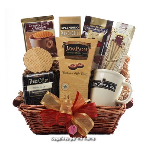 Coffee Break themed basket