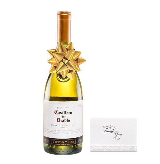 Botella de Vino chileno Casillero del Diablo Chardonnay 750 ml, regalos a Colombia